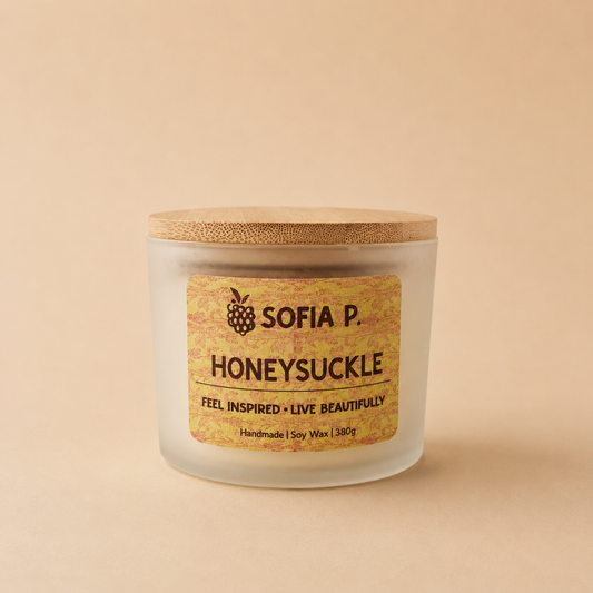 Candle "Honeysuckle" | 3-Wick | 380g | Brand "Sofia P."