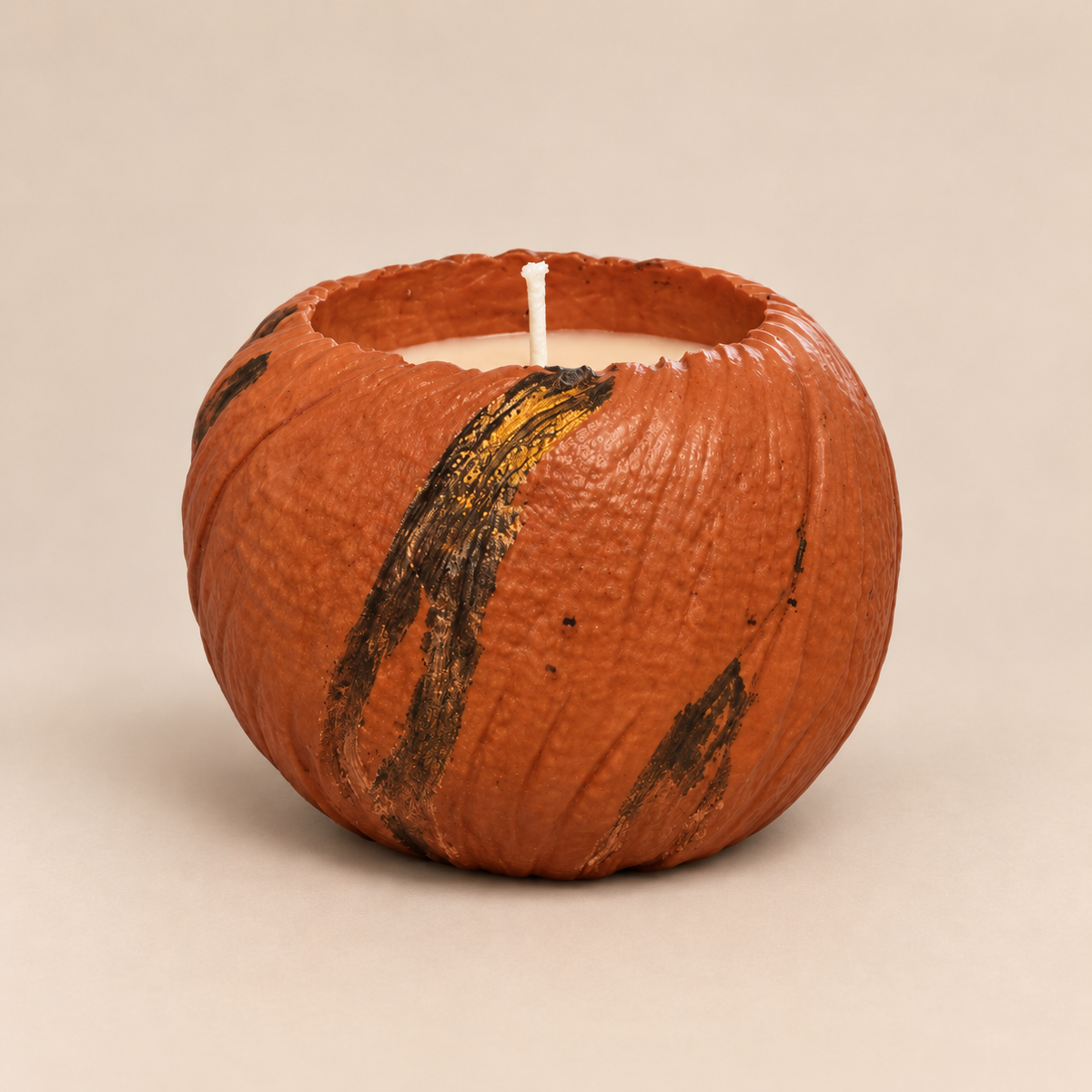 Copper Glow Gold Leaf Candle Plumeria | Handmade Decorative | 1-Wick | Brand "Sofia P."