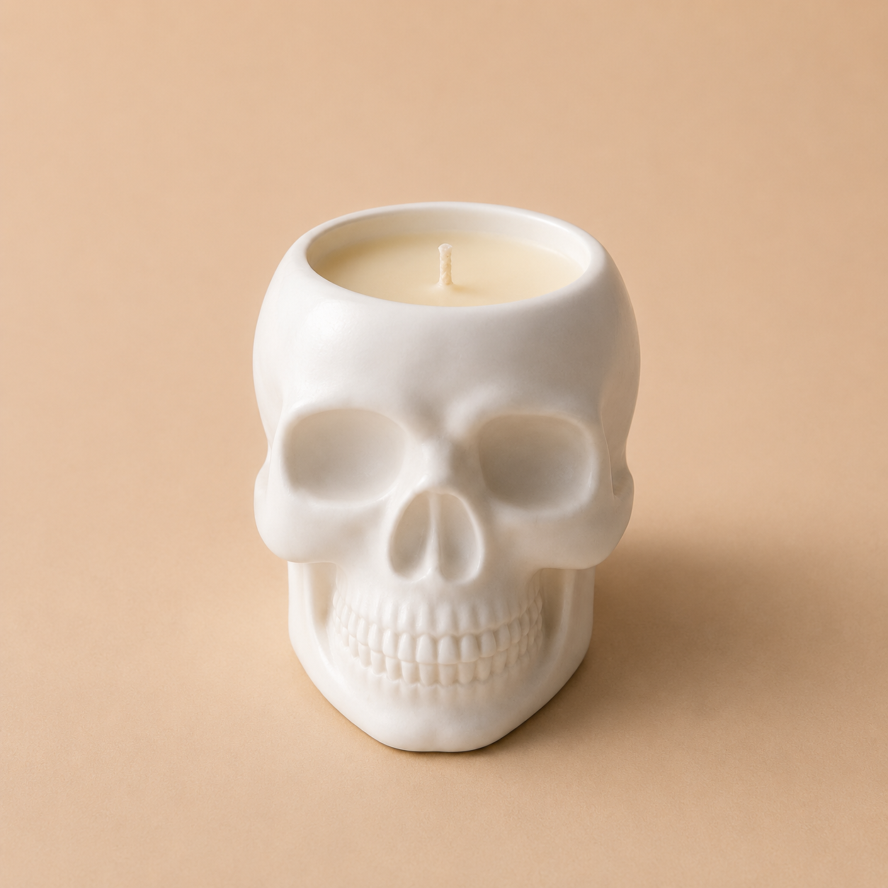 Candle Halloween Skull White Style - 1