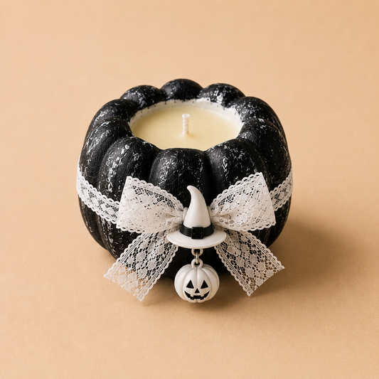 Candle Halloween Pumpkin Black Silver Style - 1