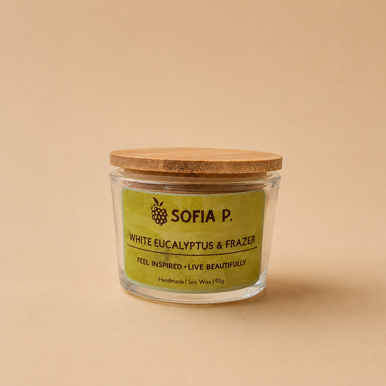 Candle "White Eucalyptus and Frazer" | 1-Wick | 95g | Brand "Sofia P."