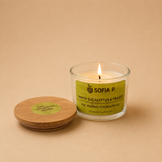 Candle "White Eucalyptus and Frazer" | 1-Wick | 95g | Brand "Sofia P."