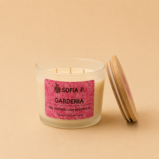 Candle "Gardenia" | 3-Wick | 360g | Brand "Sofia P."