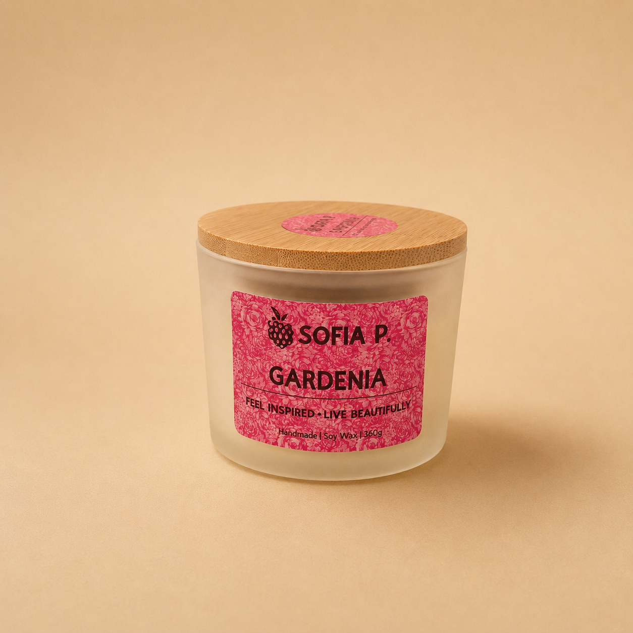 Candle "Gardenia" | 3-Wick | 360g | Brand "Sofia P."