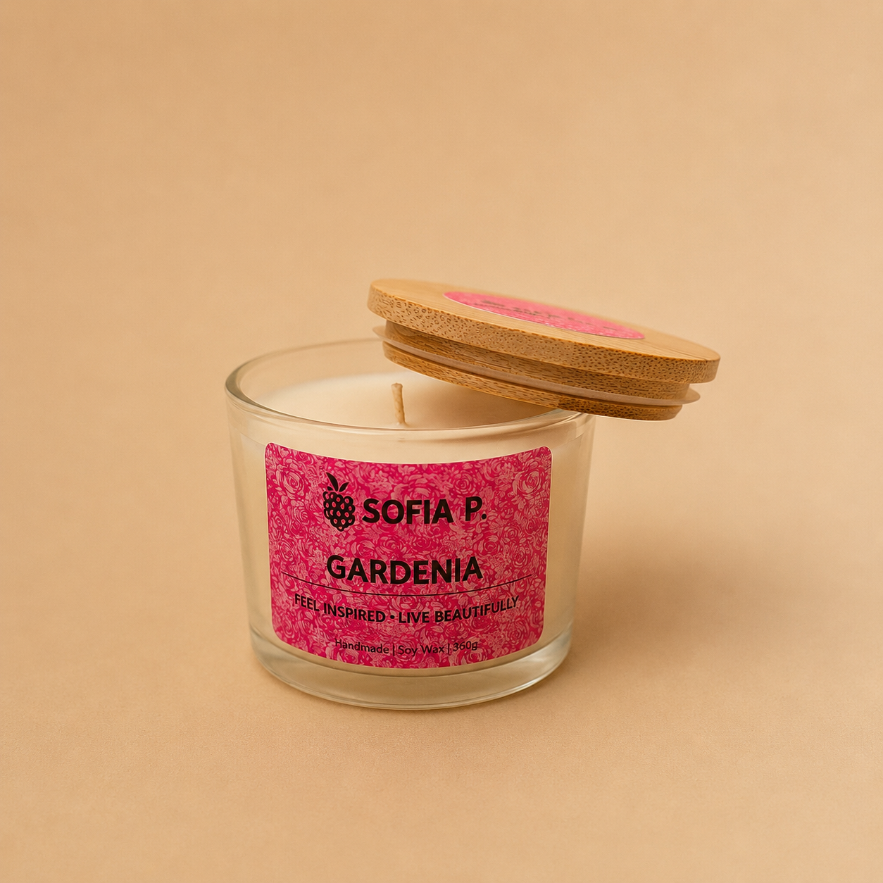 Candle "Gardenia" | 1-Wick | 95g | Brand "Sofia P."