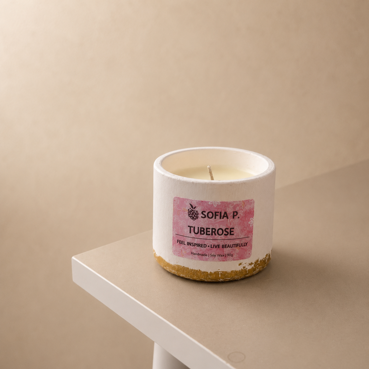 Candle Art "Tuberose" 24K | 1-Wick | 90g | Brand "Sofia P."