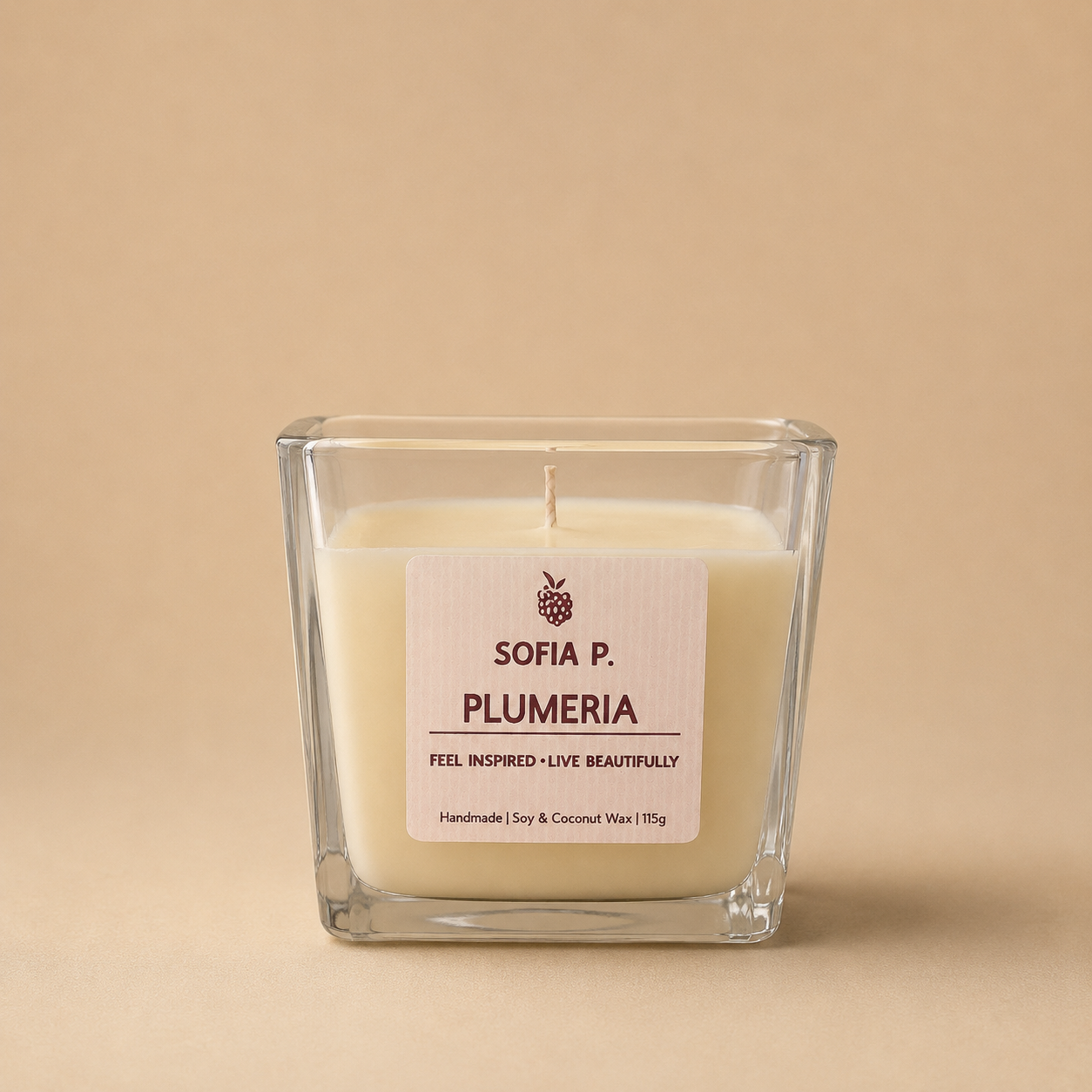 Candle "Plumeria" | 1-Wick | 115g | Brand "Sofia P."