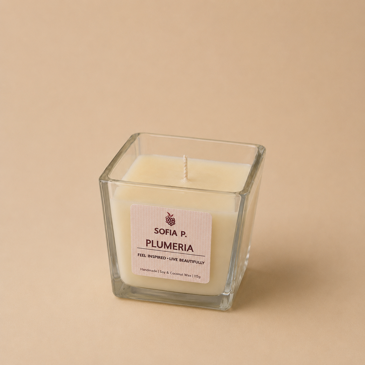 Candle "Plumeria" | 1-Wick | 115g | Brand "Sofia P."