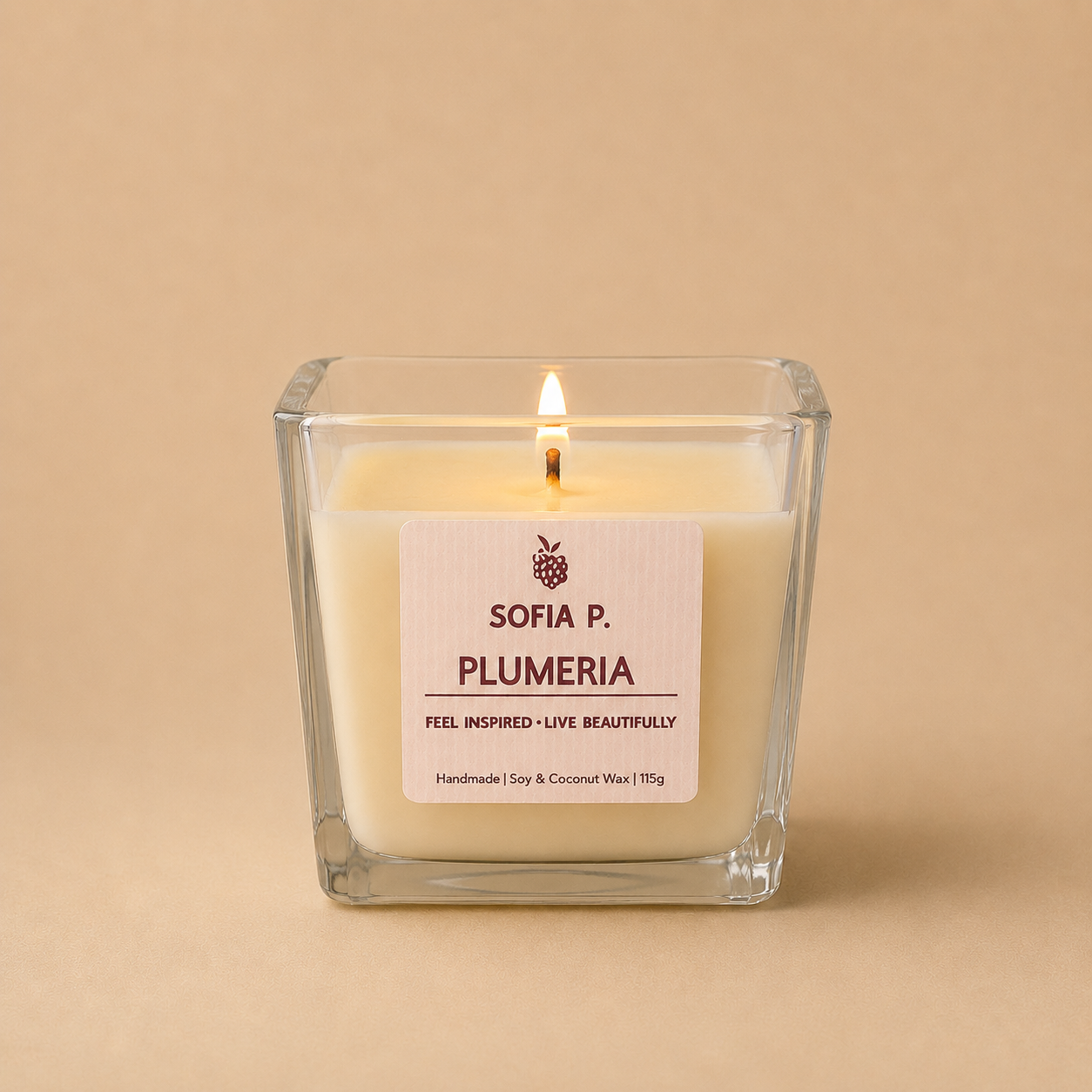 Candle "Plumeria" | 1-Wick | 115g | Brand "Sofia P."