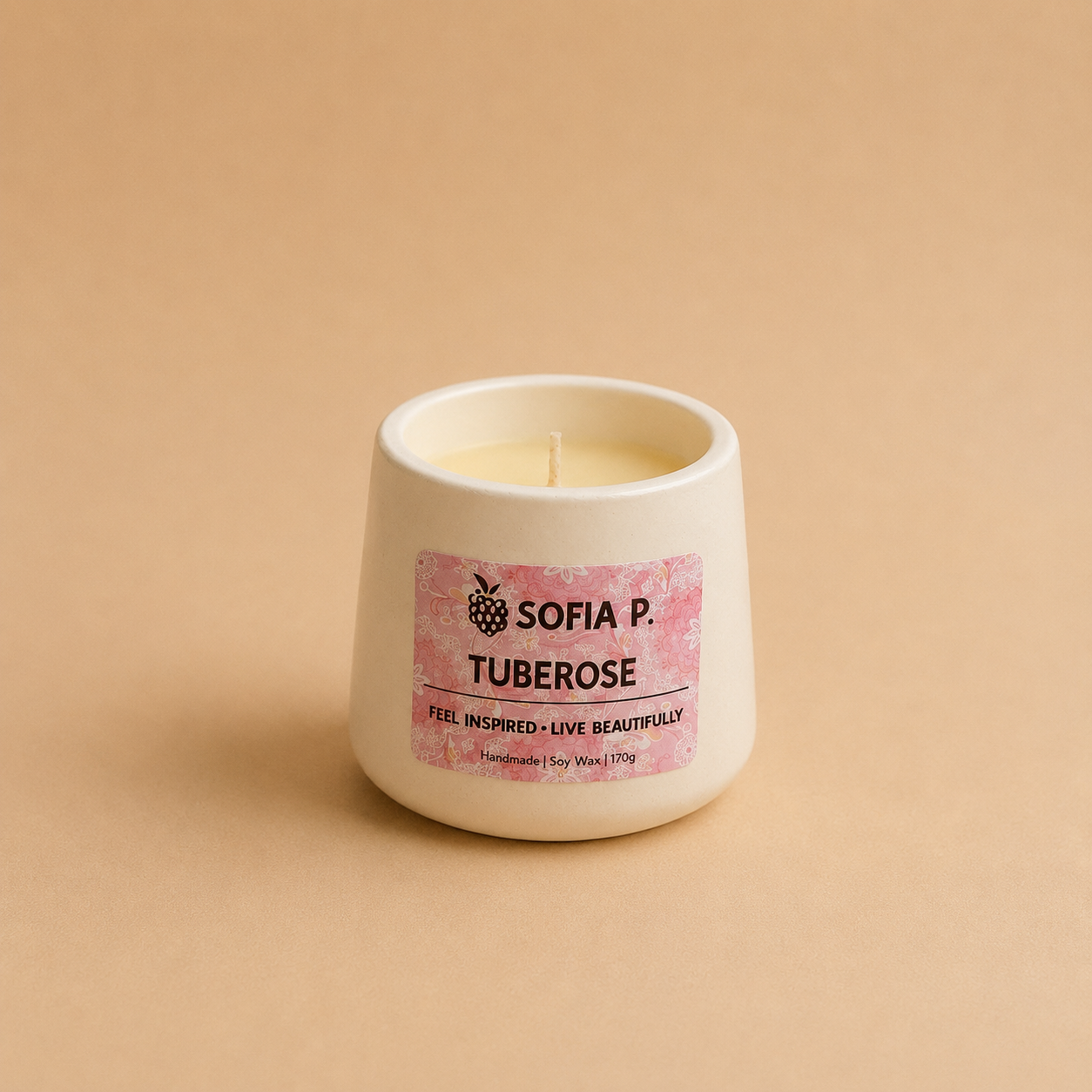Candle Art "Tuberose" | 1-Wick | 170g | Brand "Sofia P."