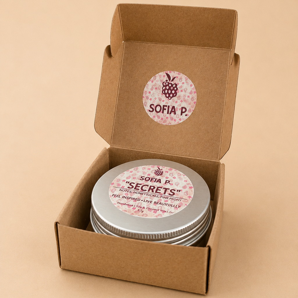 Candle "SECRETS" | Soy & Coconut Wax  1-Wick | 57g | Brand "Sofia P."