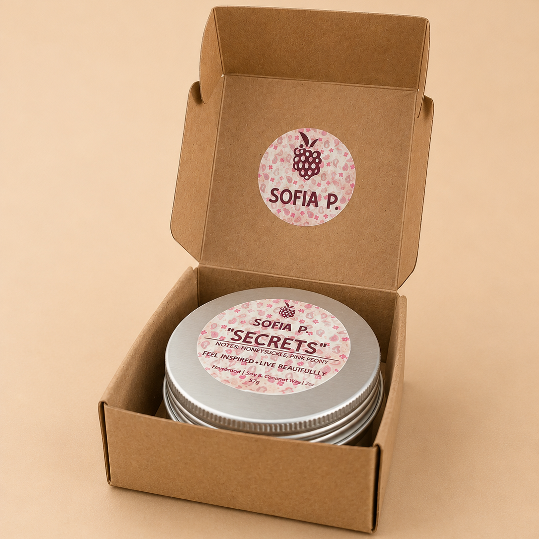 Candle "SECRETS" | Soy & Coconut Wax  1-Wick | 57g | Brand "Sofia P."