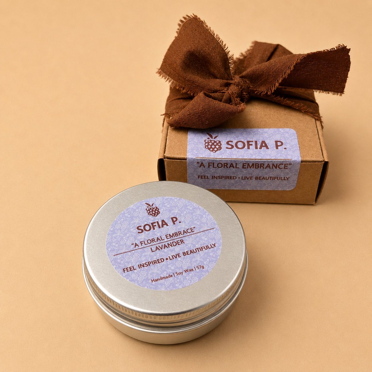 Candle "Lavender" | Soy Wax 1-Wick | 57g | Brand "Sofia P."