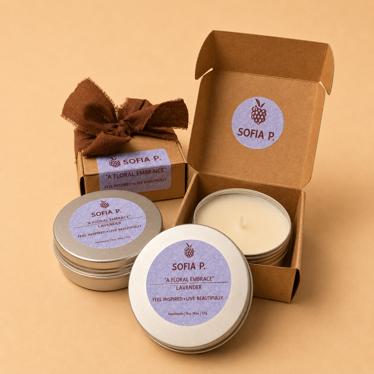 Candle "Lavender" | Soy Wax 1-Wick | 57g | Brand "Sofia P."