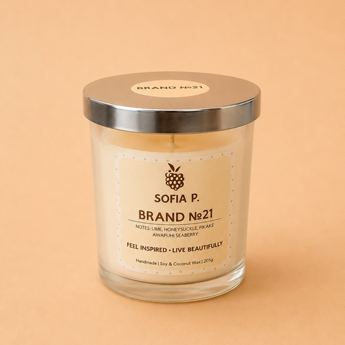 Candle "Brand Fragrance No. 21" | Soy & Coconut Wax 1-Wick | 205g | Brand "Sofia P."