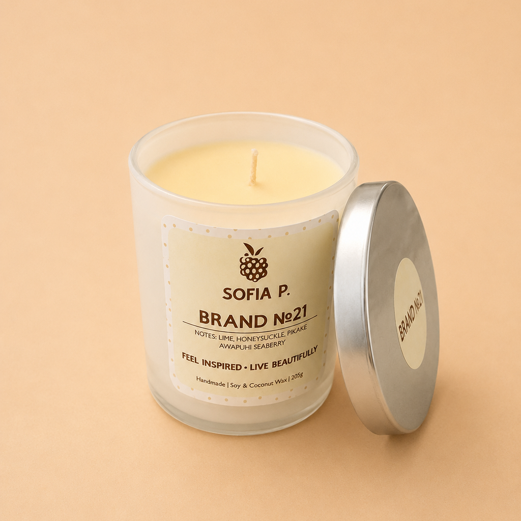 Candle "Brand Fragrance No. 21" | Soy & Coconut Wax 1-Wick | 205g | Brand "Sofia P."