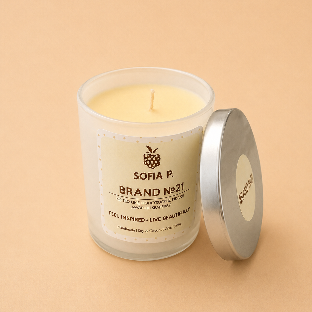 Candle "Brand Fragrance No. 21" | Soy & Coconut Wax 1-Wick | 205g | Brand "Sofia P."