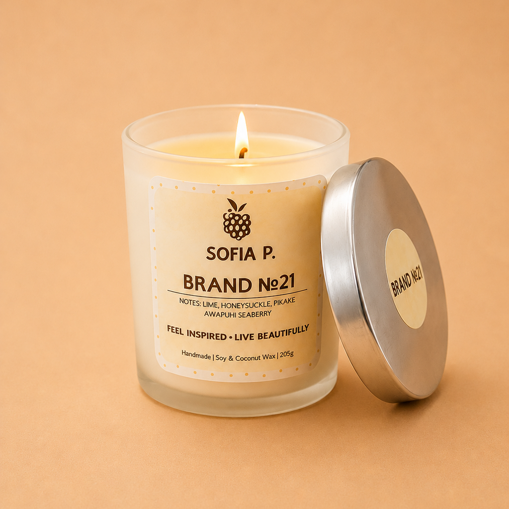 Candle "Brand Fragrance No. 21" | Soy & Coconut Wax 1-Wick | 205g | Brand "Sofia P."