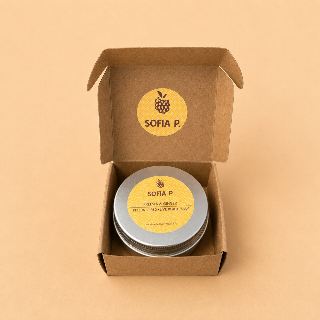 Candle "Freesia and Ginger" | Soy Wax 1-Wick | 57g | Brand "Sofia P."
