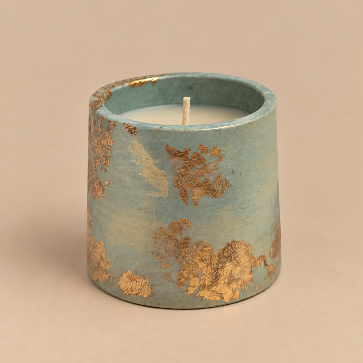 Sage Green Gold Leaf Candle | Handmade Decorative | 1-Wick | Brand "Sofia P."