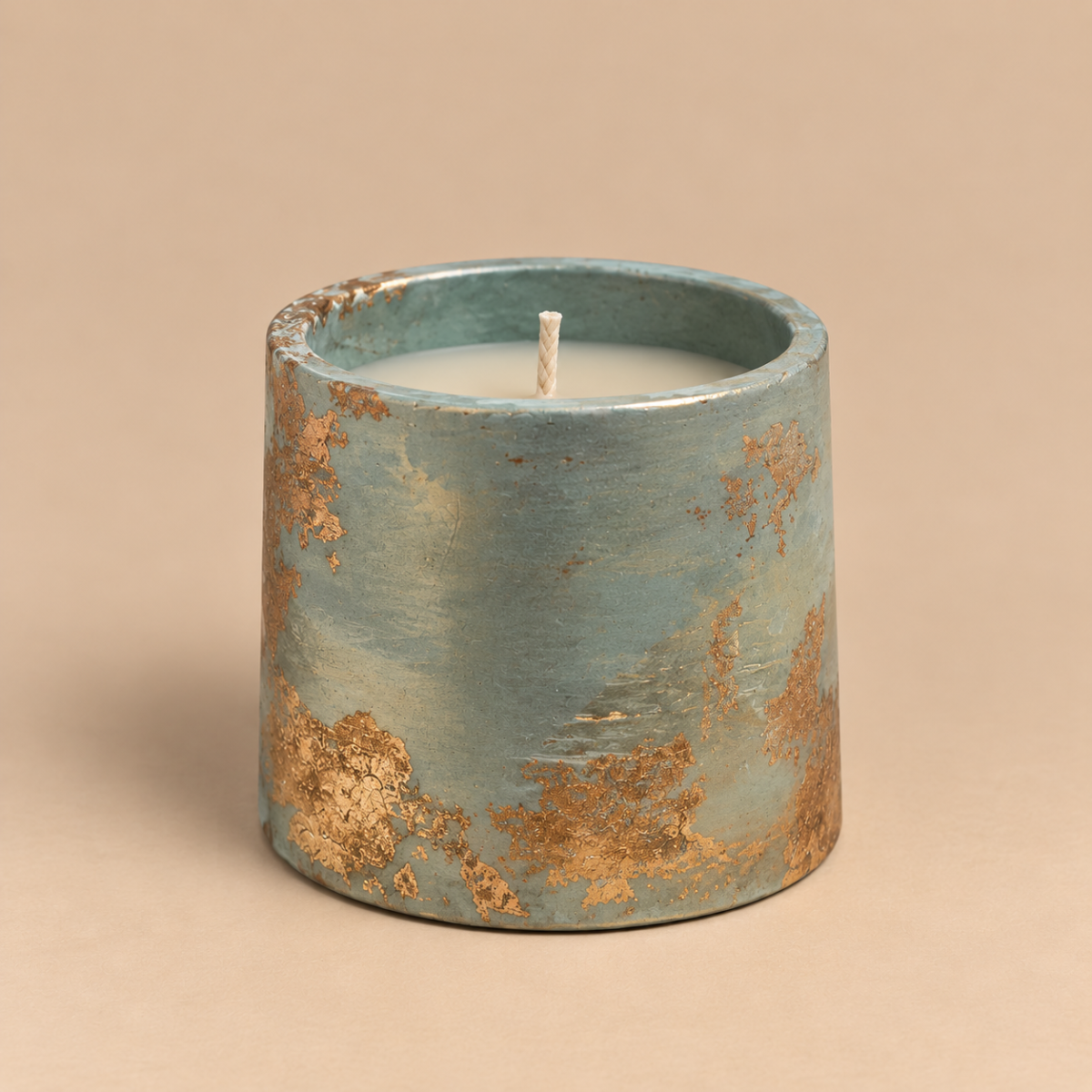 Sage Green Gold Leaf Candle | Handmade Decorative | 1-Wick | Brand "Sofia P."