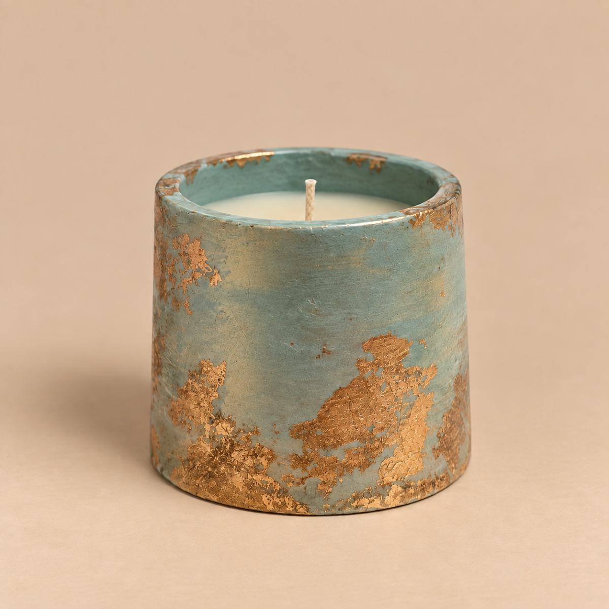 Sage Green Gold Leaf Candle | Handmade Decorative | 1-Wick | Brand "Sofia P."