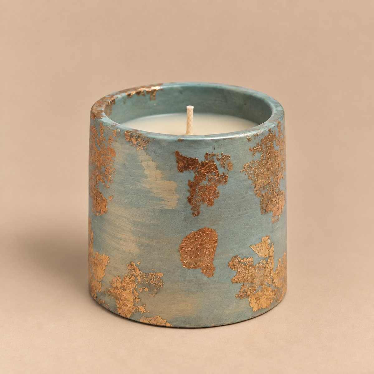Sage Green Gold Leaf Candle | Handmade Decorative | 1-Wick | Brand "Sofia P."