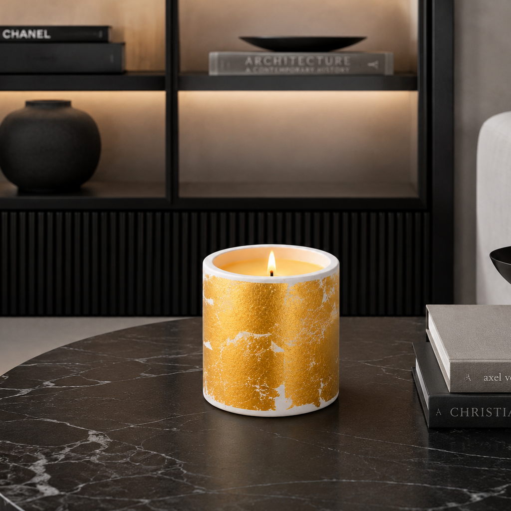Art Candle "Frangipani 24K" | Soy Wax 1-Wick | 210g | Brand "Sofia P."