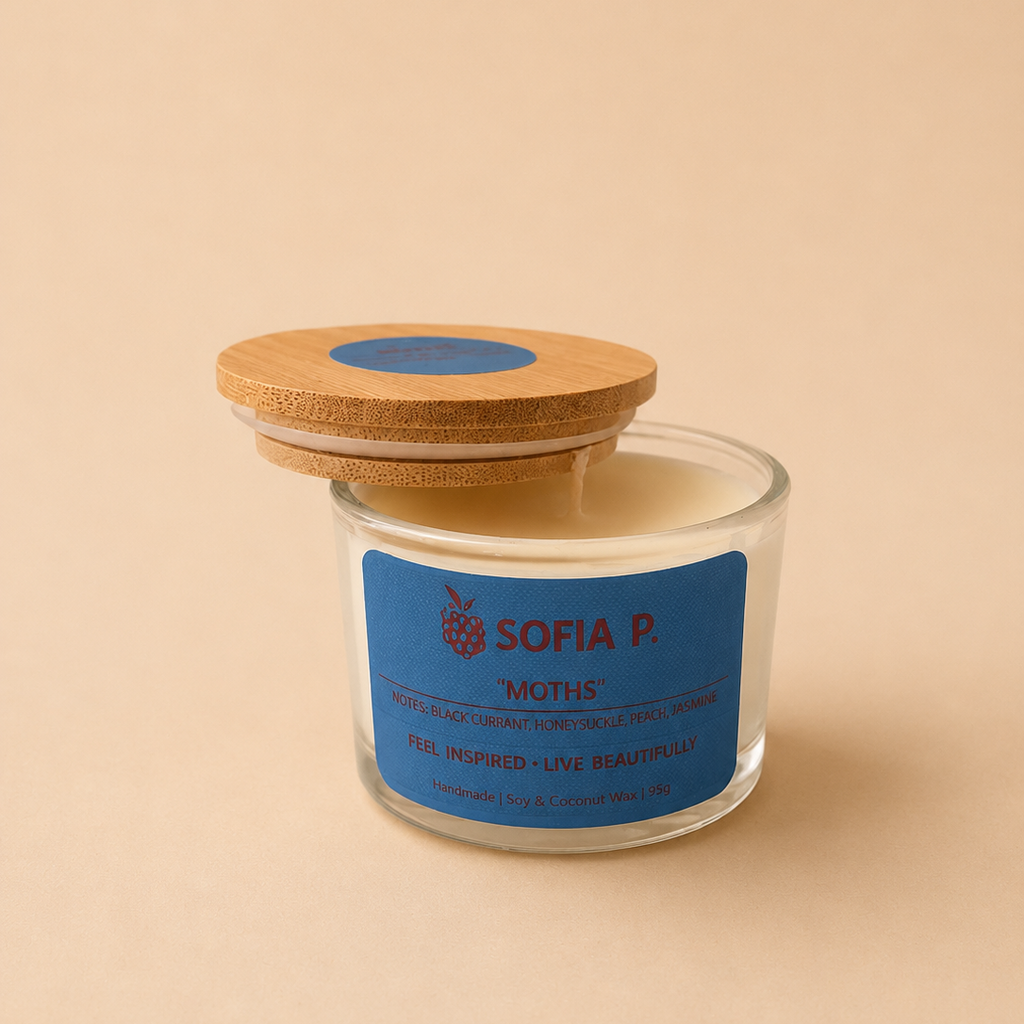 Candle "Moths" | Soy & Coconut Wax 1-Wick | 95g | Brand "Sofia P."