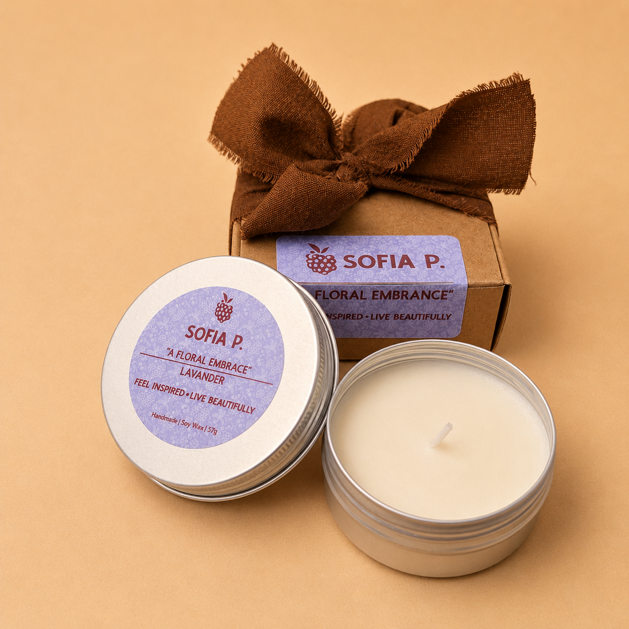Candle "Lavender" | Soy Wax 1-Wick | 57g | Brand "Sofia P."