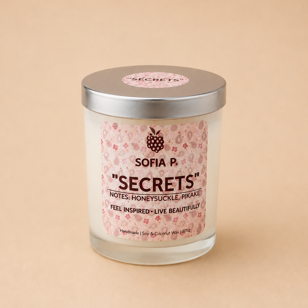 Candle "SECRETS" | Soy & Coconut Wax 2-Wick | 205g | Brand "Sofia P."