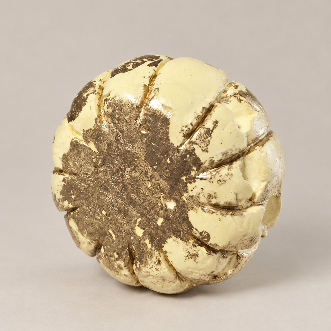 Pumpkin Yellow Gold Leaf Candle Plumeria | Handmade Decorative | 1-Wick | Brand "Sofia P." (Copy)
